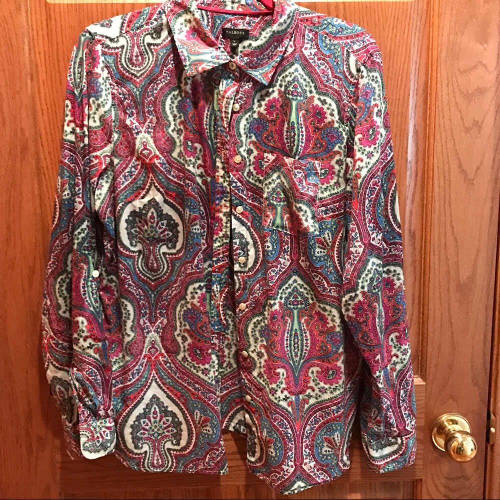 Jewel toned lightweight paisley blouse