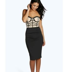 BOOHOO strapless bodycon dress