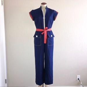1970's Unique Zip Up Jumpsuit by Jerell of Texas