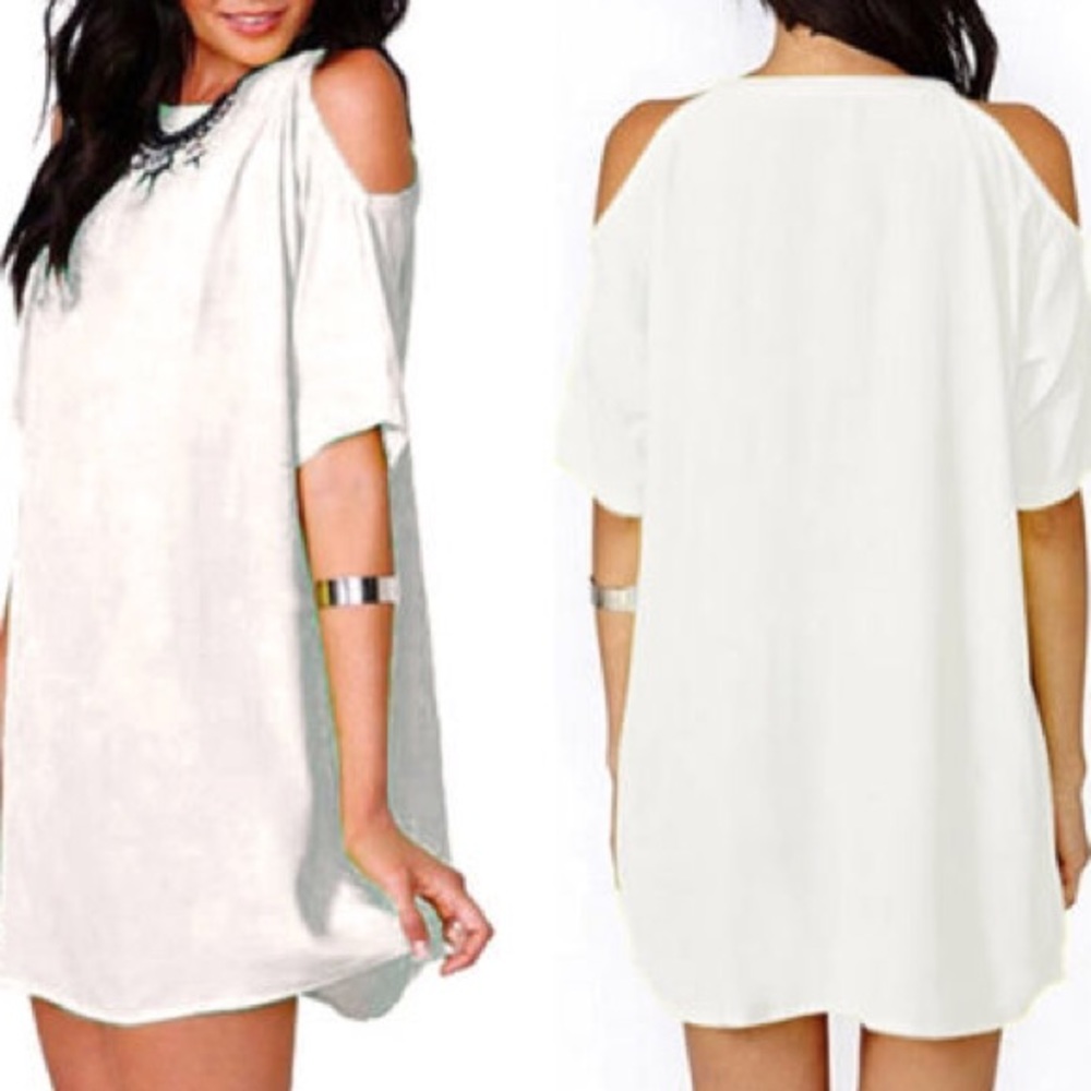 cold shoulder top - white