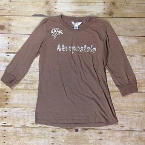 Brown Aero 1/2 sleeve crew neck tee