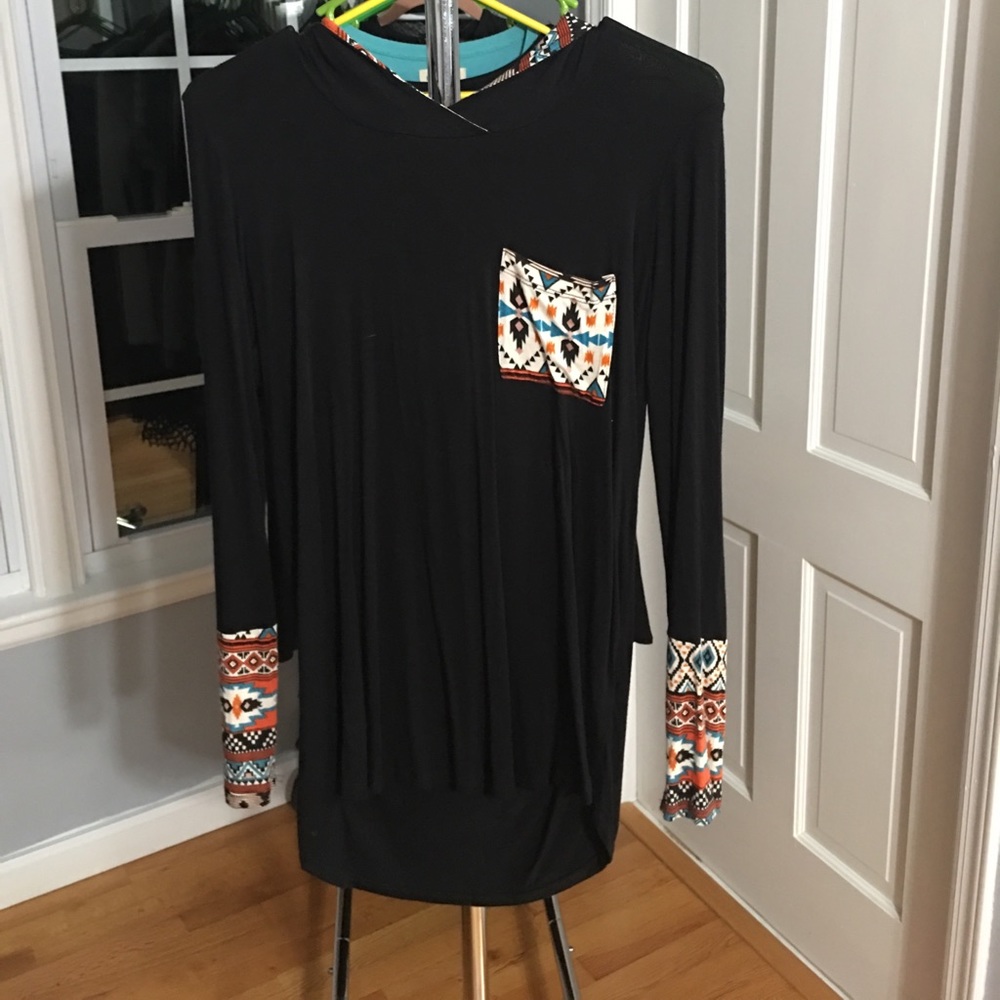 aztec printed hoodie