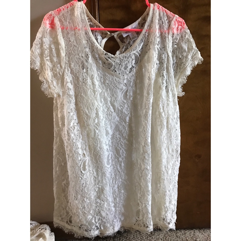 Maternity White Lace Top