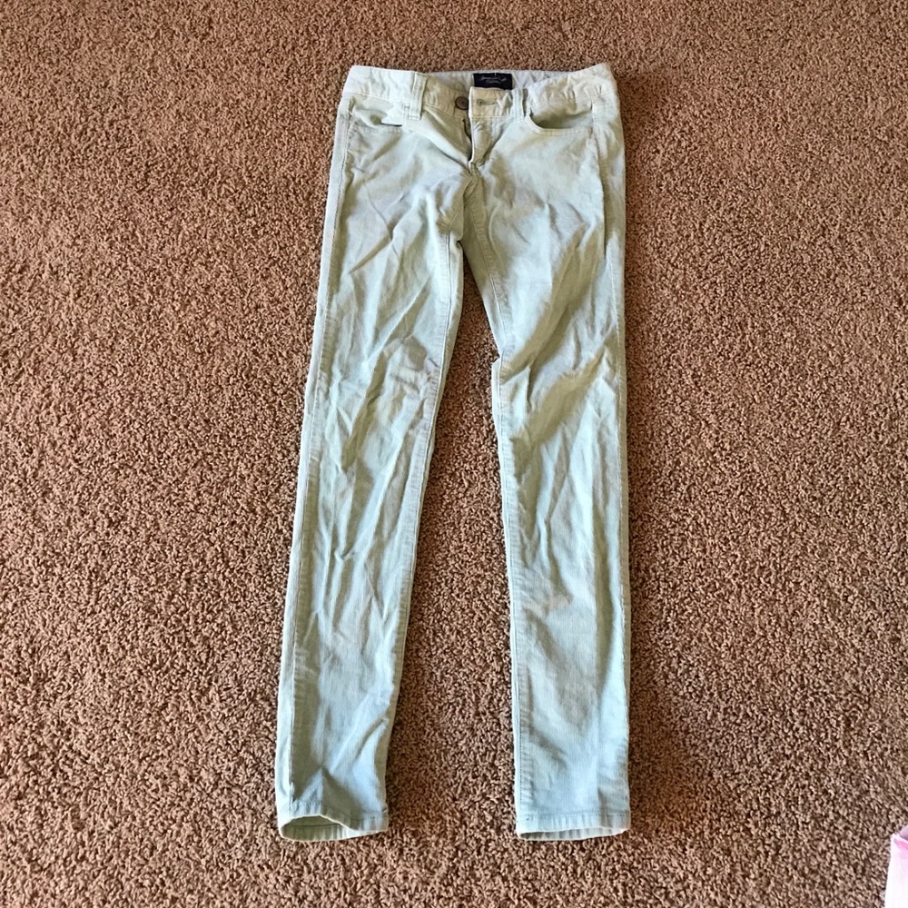 Like-new skinny cords in Tiffany blue!