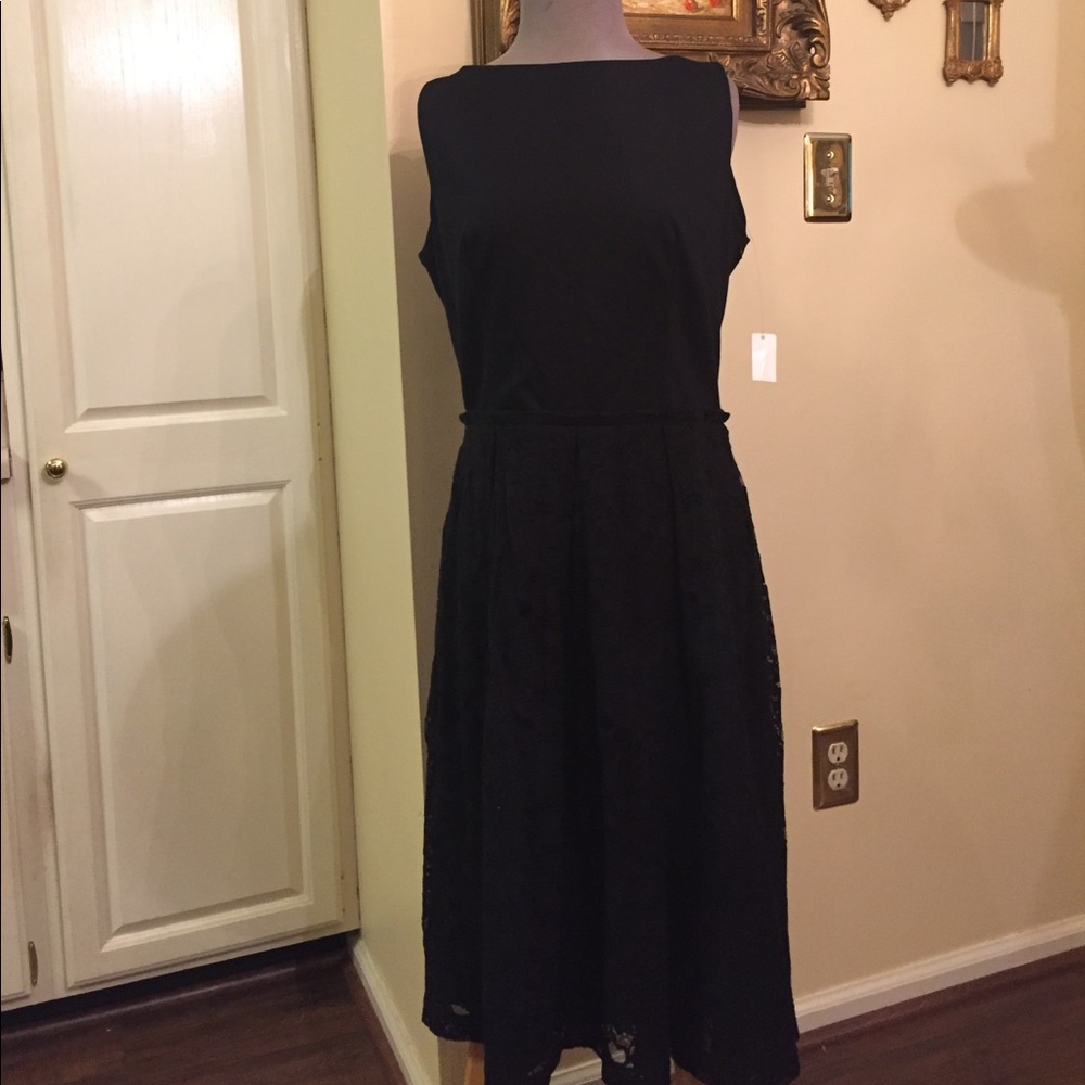 Talbots black lace dress