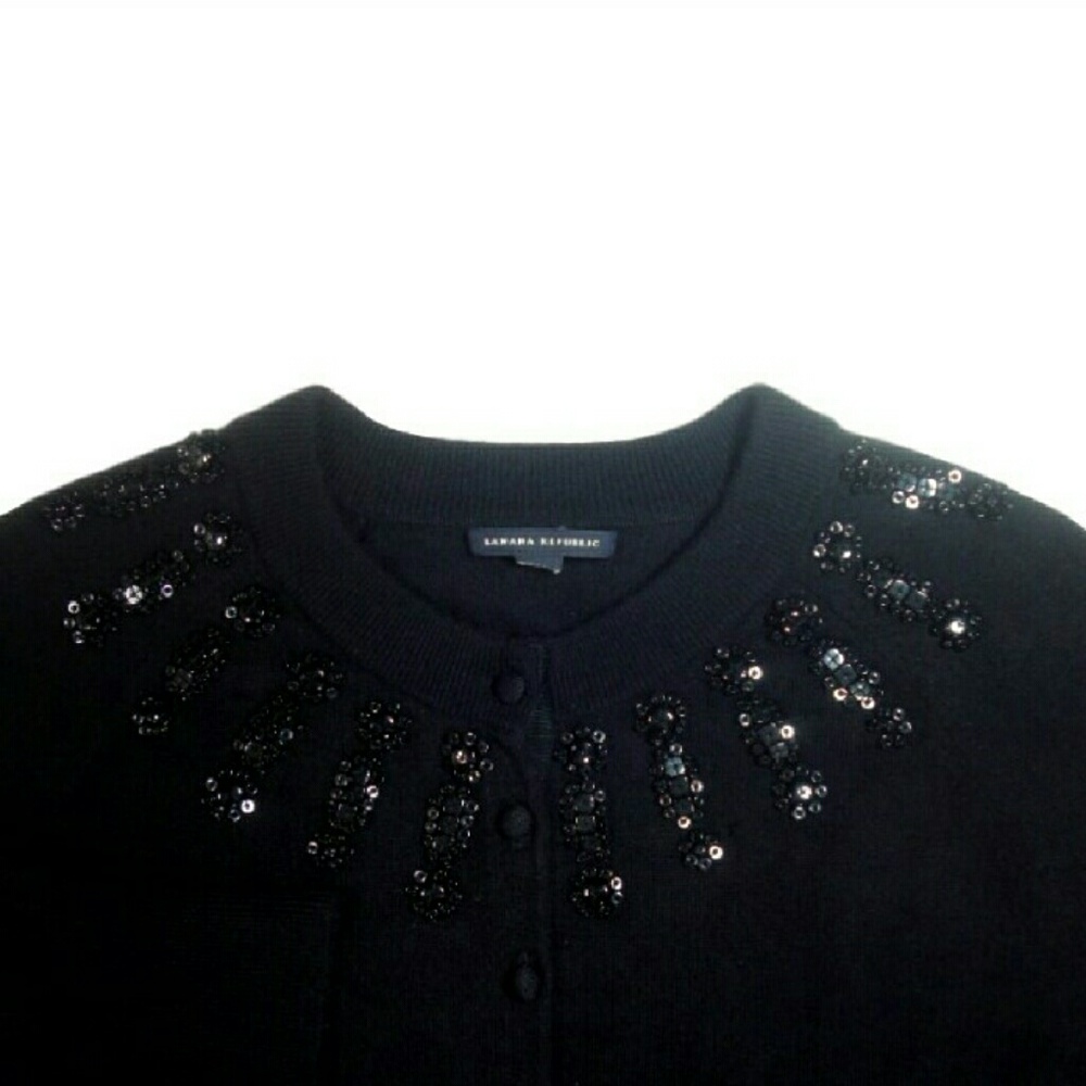 Sold*****Banana Republic Stone beaded cardigan - Picture 4 of 5