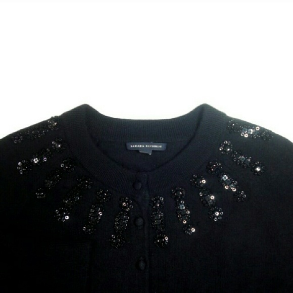 Sold*****Banana Republic Stone beaded cardigan - Picture 4 of 5