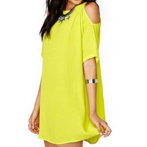 cold shoulder top - yellow