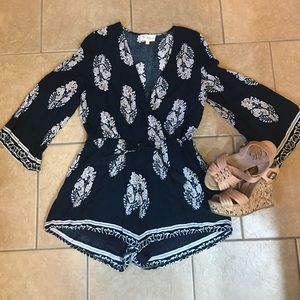 Navy boho romper