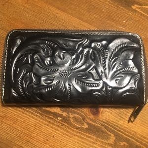 Patricia Nash Zip Around Tooled Leather Wallet