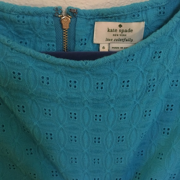 Kate Spade Blue Eyelet Peplum Top - Picture 2 of 4