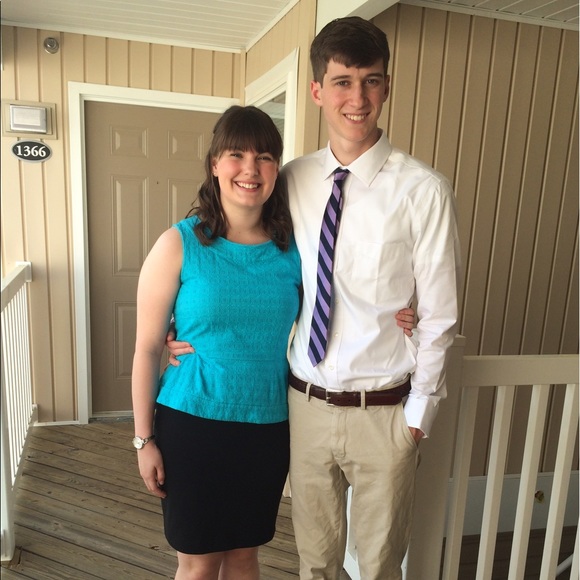 Kate Spade Blue Eyelet Peplum Top - Picture 4 of 4