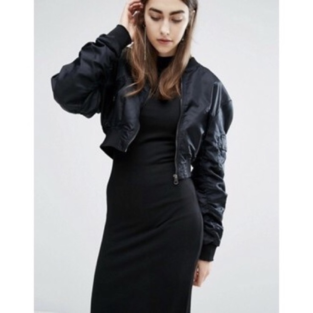 Topshop Black Bomber Jacket