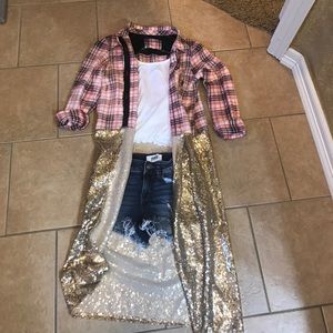 Custom Texas Trash sequin duster