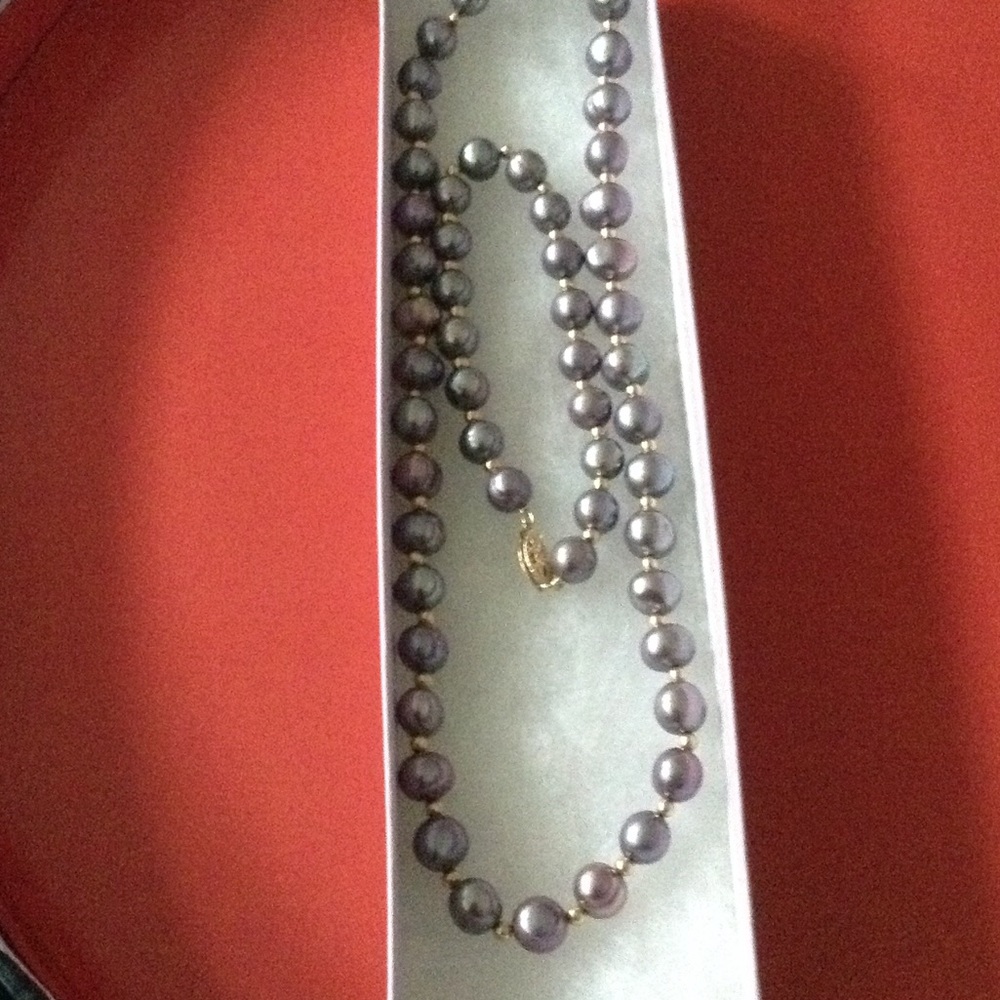 ( SET )Purple Pearl Necklace & bracelet - Picture 1 of 2