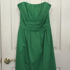 Strapless green dress