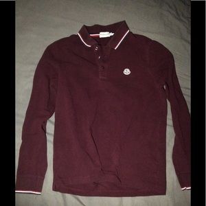 Moncler long sleeve polo Sz M