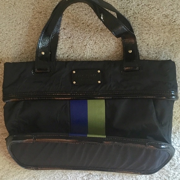 kate spade Bags Kate Spade Blue Green Stripe Nylon Bag Poshmark
