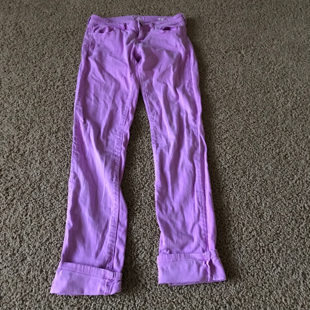 Bright colored skinny jeans