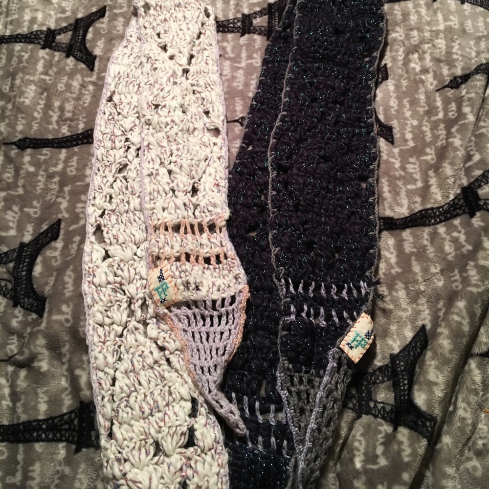 Sold! free people glitter scarf bundle set