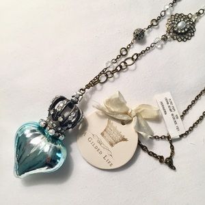 Long Crown Heart Necklace
