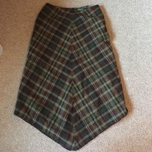 Ralph Lauren Wool Plaid Skirt Size 8