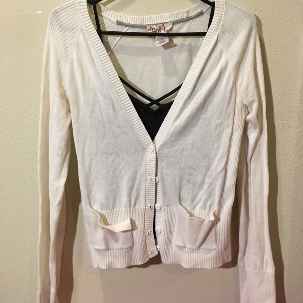 White cardigan