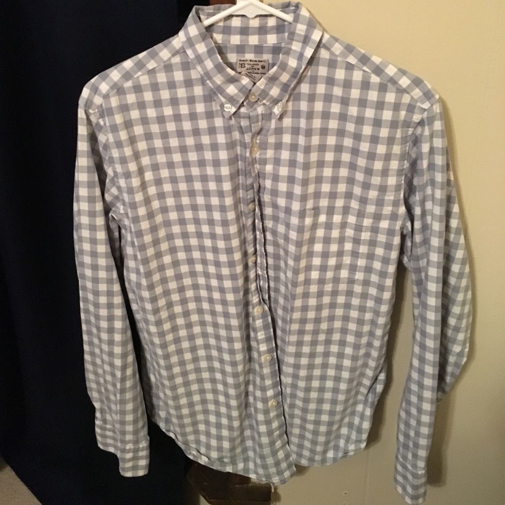 Men's J. Crew Light Blue Checkered Button Down