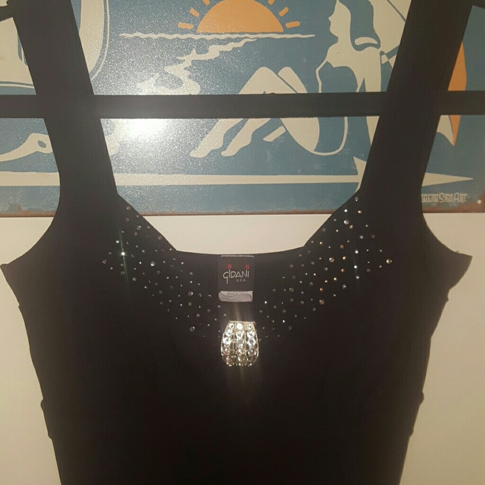 Beautiful sequin and broach formal tank top
