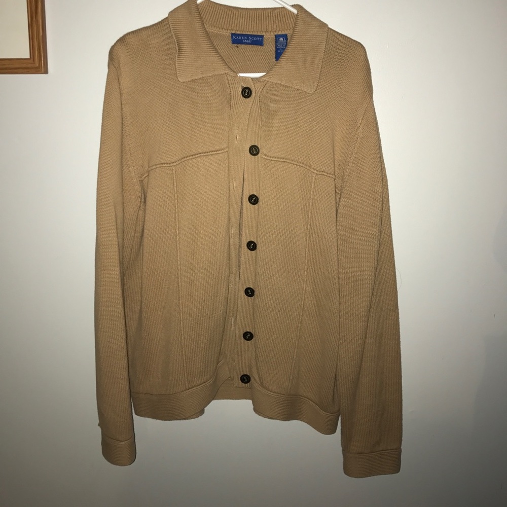 Tan cotton sweater jacket
