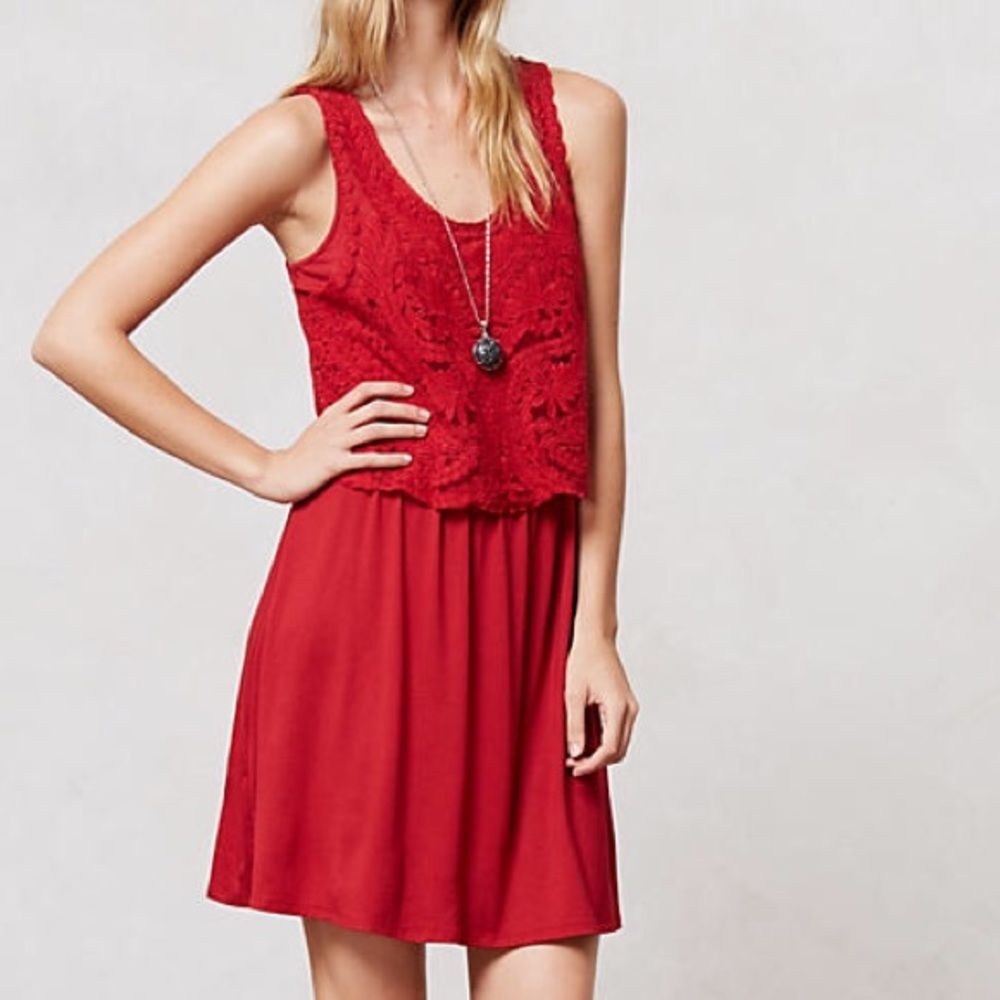 Anthropologie Jersey and Lace Dress