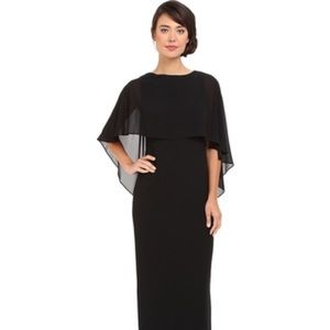 Vince Camuto Souffle Gown with Cape Overlay