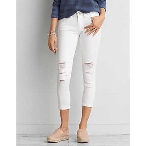 American Eagle white super stretch Jegging Crop