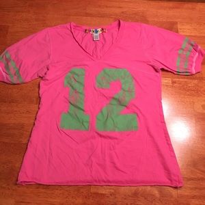 Fun Summer Short Sleeved Jersey Style Shirt size L