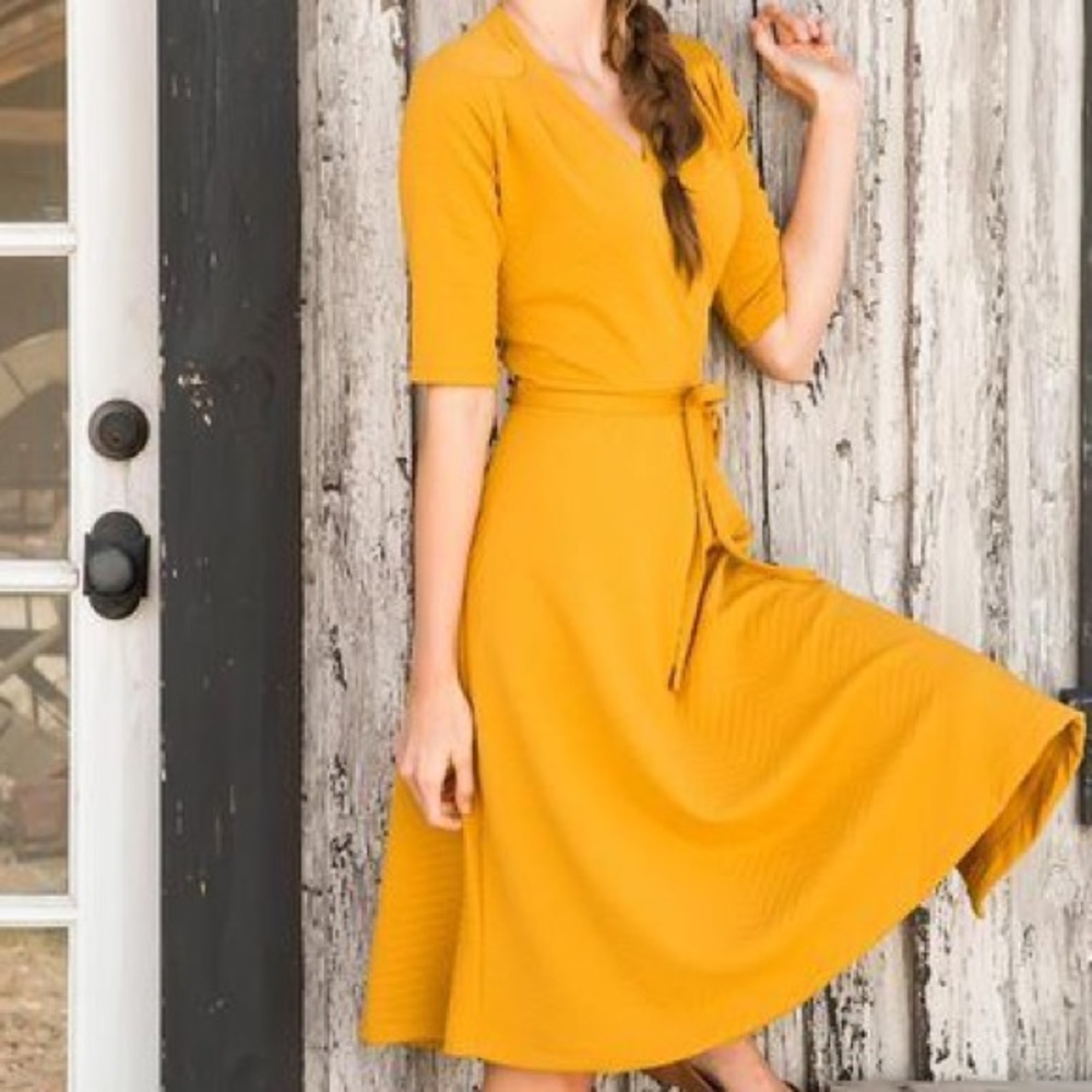 Simple skater girl wrap dress
