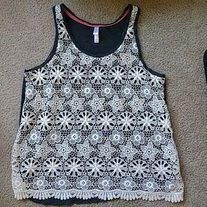 Lacy flower tank top