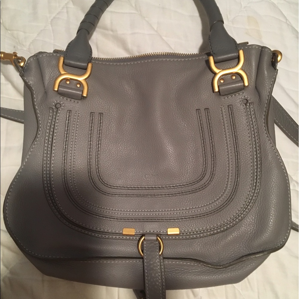 Chloe Small "Marcie" Saddle Bag in Grey