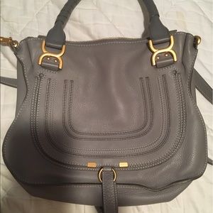 Chloe Small "Marcie" Saddle Bag in Grey