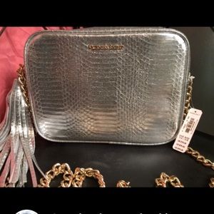 Grey leather skin night time beautiful handbag