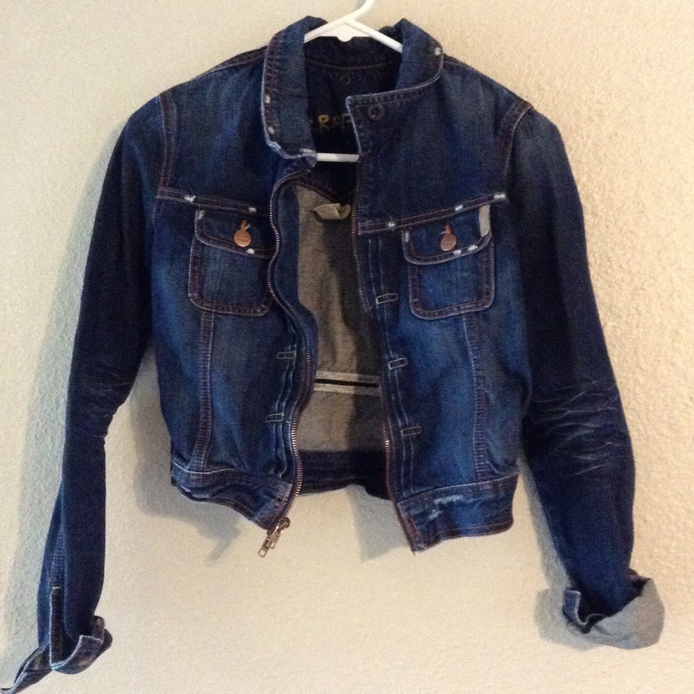 Distressed jean jacket