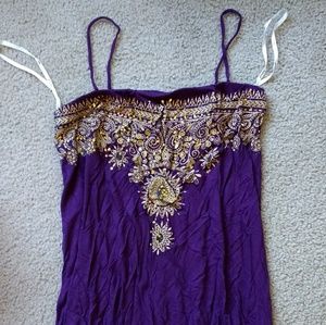 Beautiful purple and gold bespeckled tank top