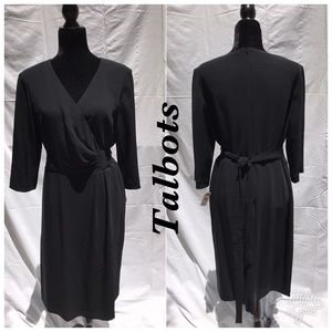 Talbots 3/4 Sleeve Black Dress Size 14