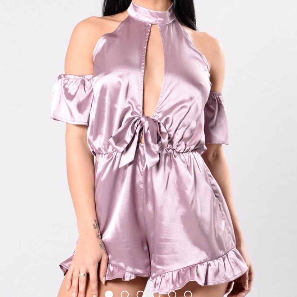 Satin fashion nova romperSOLD
