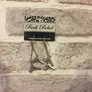 Rock Rebel pistol dangle earrings