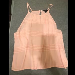 Peach high neck blouse