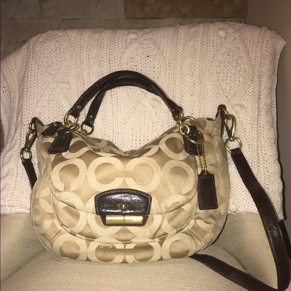 Coach Kristen Op Art round satchel