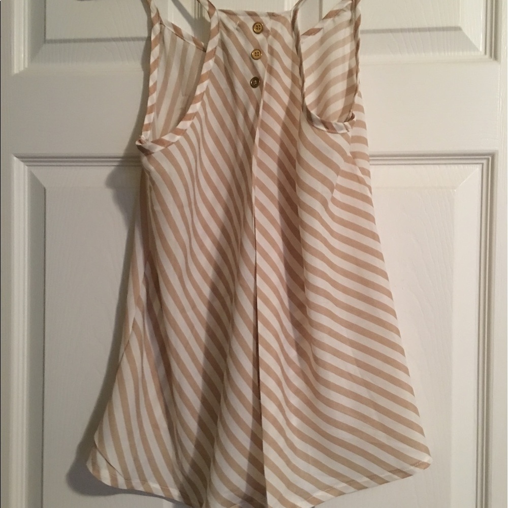 Poetry Gold & White Open Back Tank