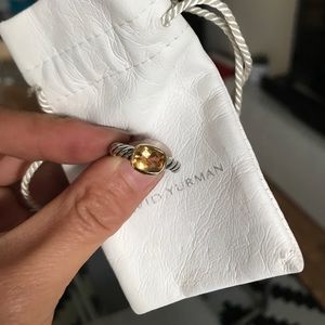 David Yurman cable ring with citrine stone