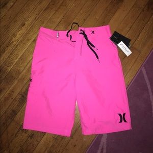 Pink Hurley Male Bathing Suit