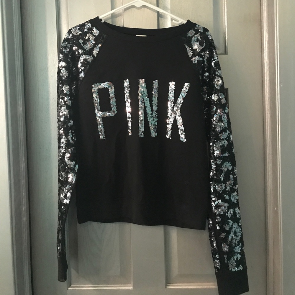Victoria's Secret PINK Leopard Sequin Sweatshirt